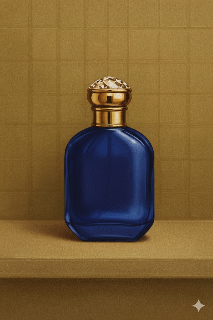 Royal Blue Equestrian Bottle on Canvas — Original Hand-Painted Artwork (Made-to-Order)